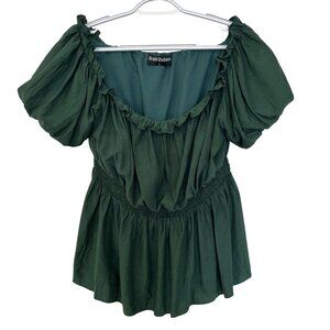 Scarlett Darkness Milkmaid Puff Sleeve Ren Faire Top Womens Size L Green Cosplay